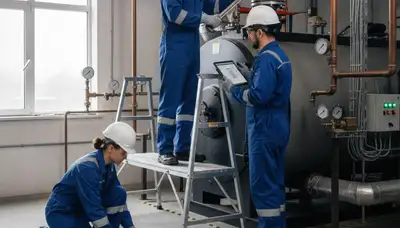 Boiler repair technician servicing a Nashville, TN home heating system for same-day inspection