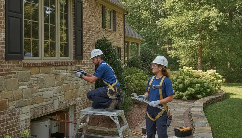 Plumbing repair technician serving Nashville, TN on a local plumbing service call