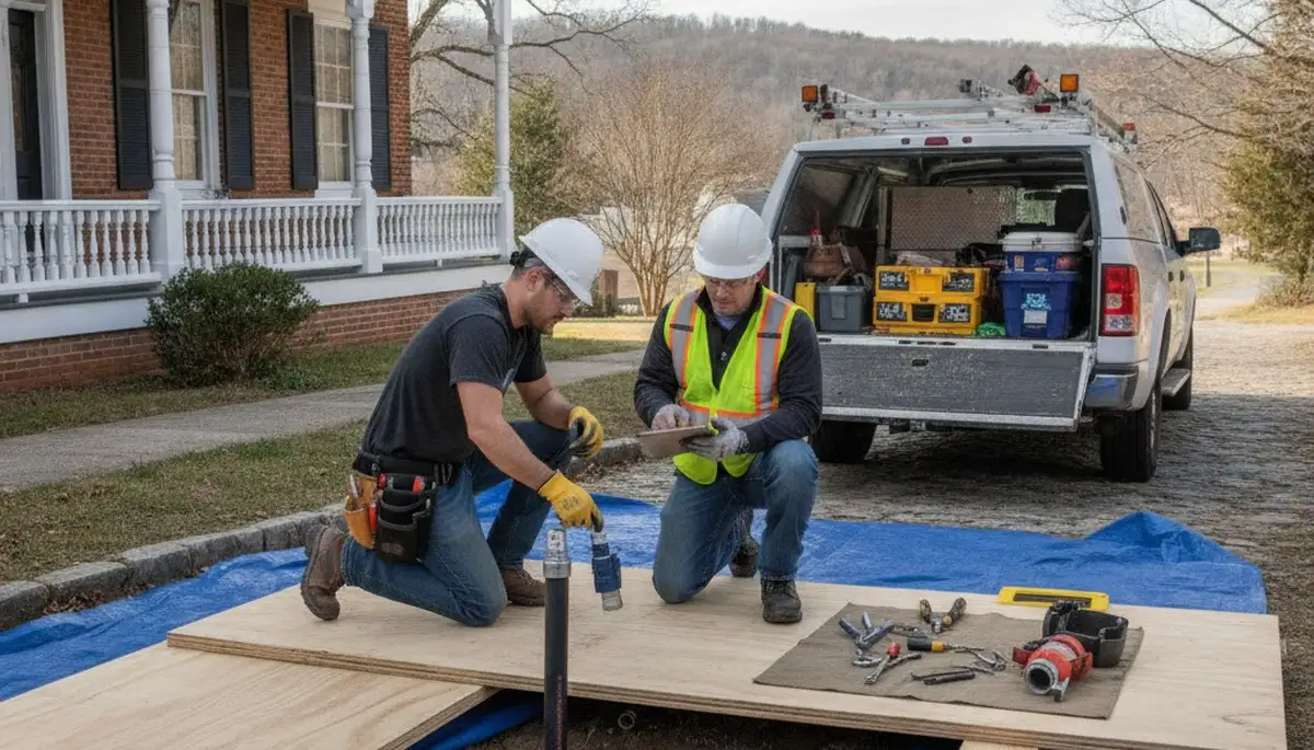 Plumber repairing pipe in Nashville, TN for plumbing repair service