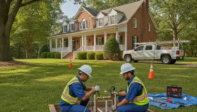 Nashville, TN plumber repairing a sink pipe for a plumbing service call