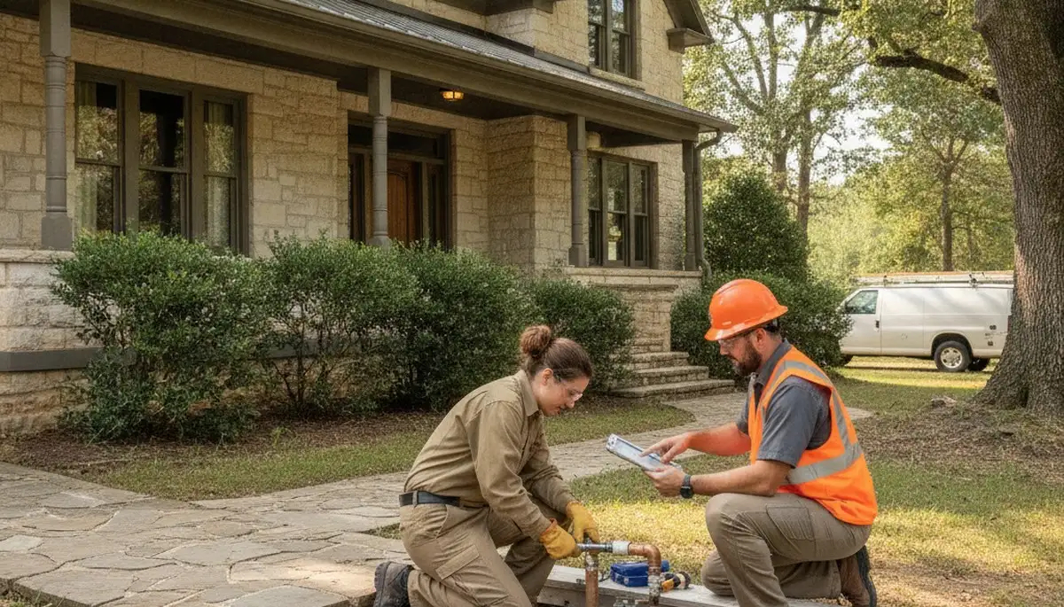 Nashville, TN plumbing repair technician servicing a residential sink drain
