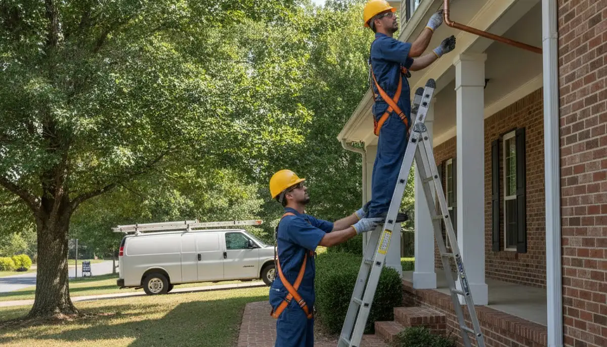 Plumbing repair technician in Nashville, TN servicing a residential pipe leak