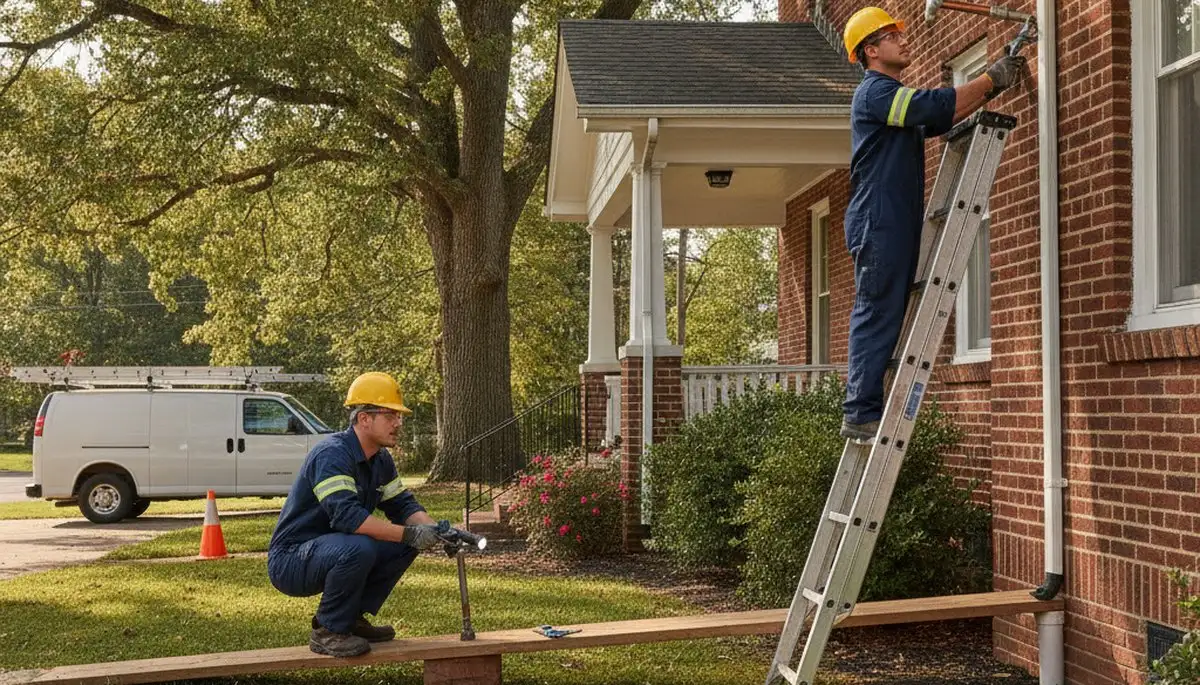 Plumber repairing a leak in Nashville, TN for plumbing repair service