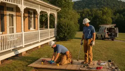 Nashville, TN plumber repairing a sink for a plumbing service call
