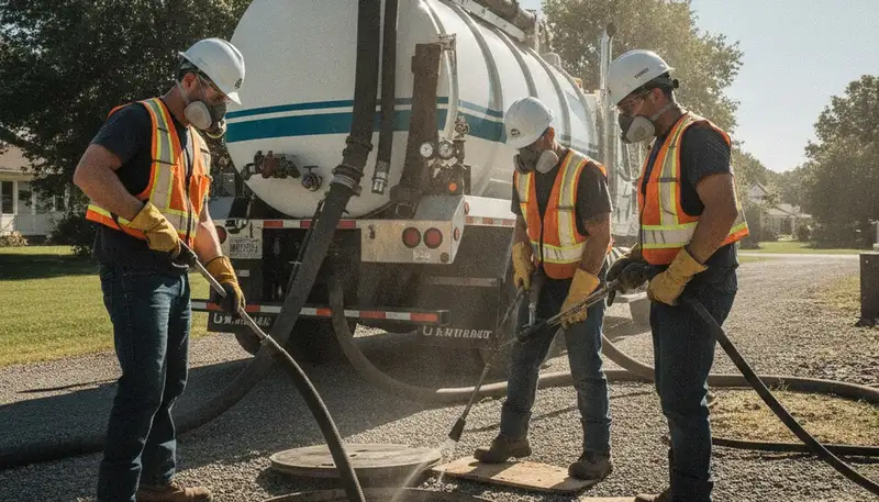 Nashville, TN plumber cleaning septic tank for reliable home plumbing maintenance